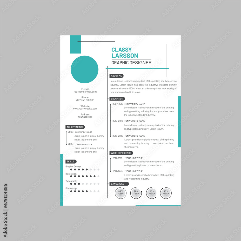 Obraz premium Modern Resume and cv template. Awesome for job applications. Professional Resume Layout