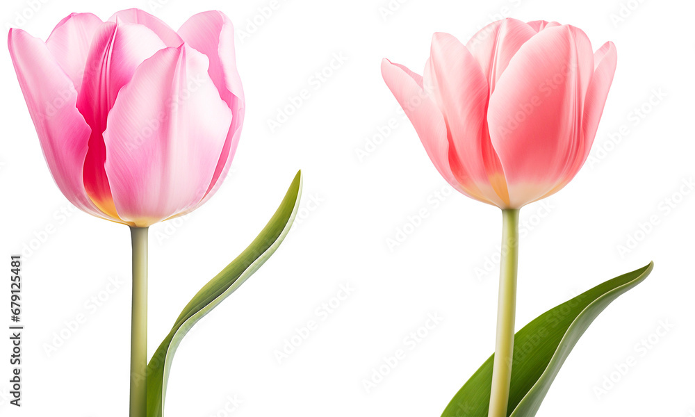 Pink tulips on a transparent background Pink tulips on a transparent background