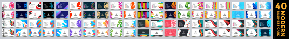 custom made wallpaper toronto digitalCollection of 40 Business card. Set of modern business card print templates. Personal visiting card . Creative and Clean Double-sided Business Card. colorful elegant luxury minimal professional Design