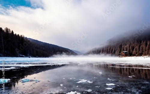 Frozen Tranquility A Winter Morning in the Carpathians ai geneated