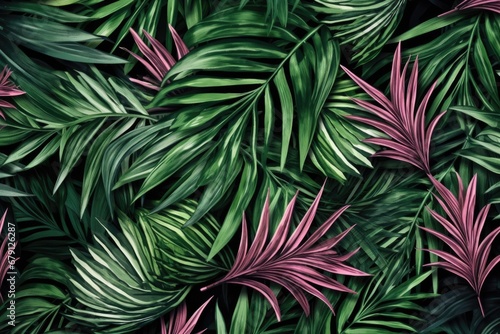 bold tropical leaf print wallpaper texture © altitudevisual