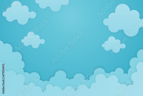 Cloud background in paper cut style