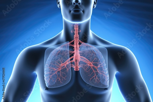 Ventilation of the lungs with oxygen, pandemic concept, covid, pneumonia, cough, tuberculosis. photo
