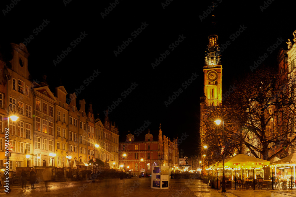 Gdansk architecture by night Poland Gdansk architecture by night Poland