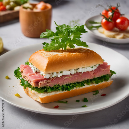 sandwich with tuna and herb