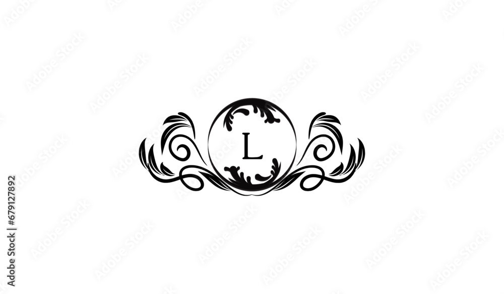 Luxury Elegant Floral Circular Logo L