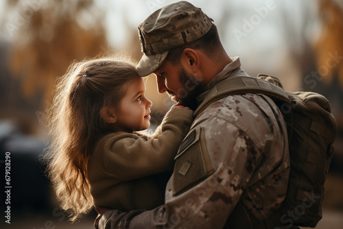 Embracing Love: Heartfelt Military Reunion of Father and Daughter