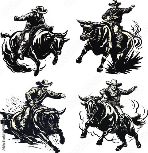 cowboy rodeo silhouette 3