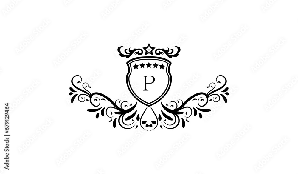 illustration of a skull with a crown logo p illustration of a skull with a crown logo p