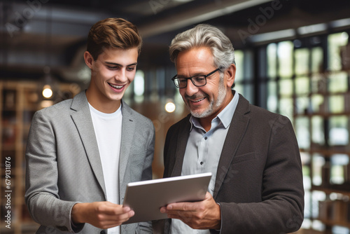 Interactive Learning: Teacher Uses Tablet to Connect with Student