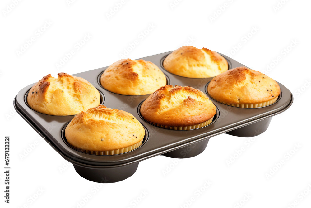 Muffin Pan Isolated on Transparent Background. Ai