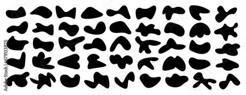 Amoeba, irregular blob shape vector illustration set