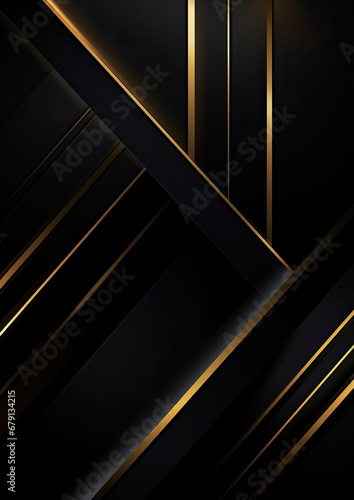 Black abstract background lines form geometric modern