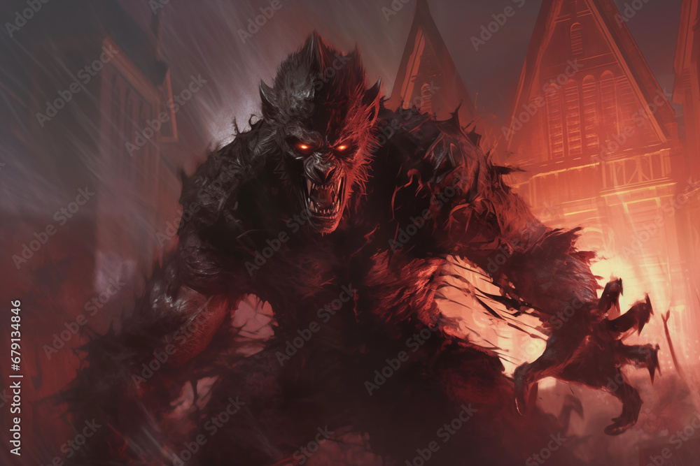 monster werewolf in the night - generative ai monster werewolf in the night - generative ai