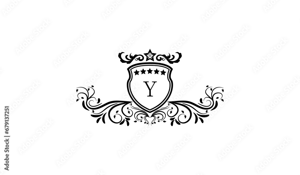 Obraz premium Luxury Crown Card Logo Y