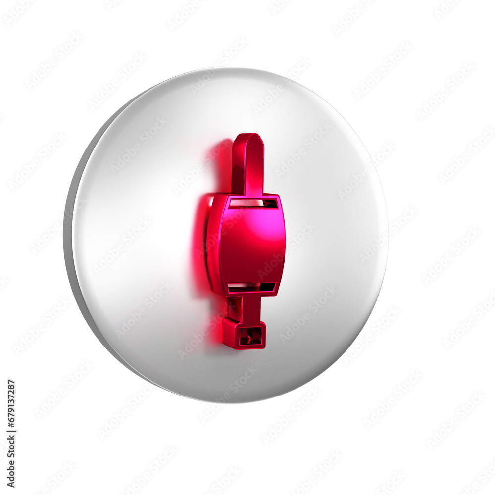 Red Screwdriver icon isolated on transparent background. Service tool symbol. Silver circle button. Red Screwdriver icon isolated on transparent background. Service tool symbol. Silver circle button.