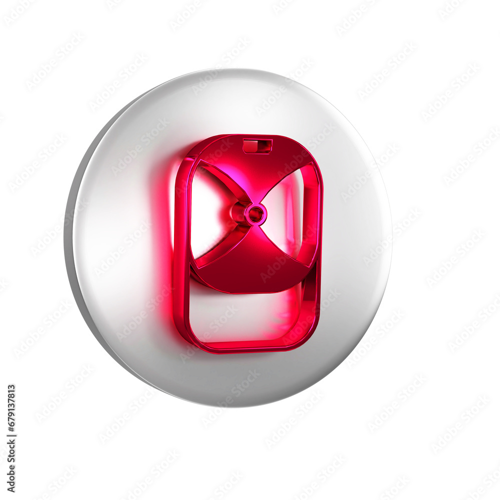 Red Baseball cap icon isolated on transparent background. Sport equipment. Sports uniform. Silver circle button. Red Baseball cap icon isolated on transparent background. Sport equipment. Sports uniform. Silver circle button.