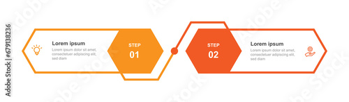 Two step process infographic template vector element 