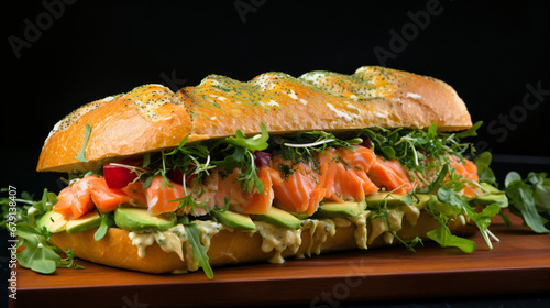 A close-up view of a delicious sandwich