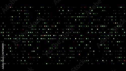Circular LED lights simulating a cloud server screen, flashing green LED lights photo