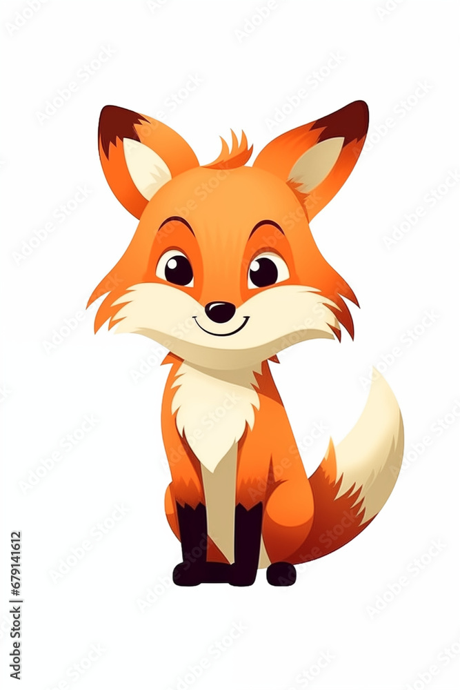 Fototapeta premium Fox illustration on a white background