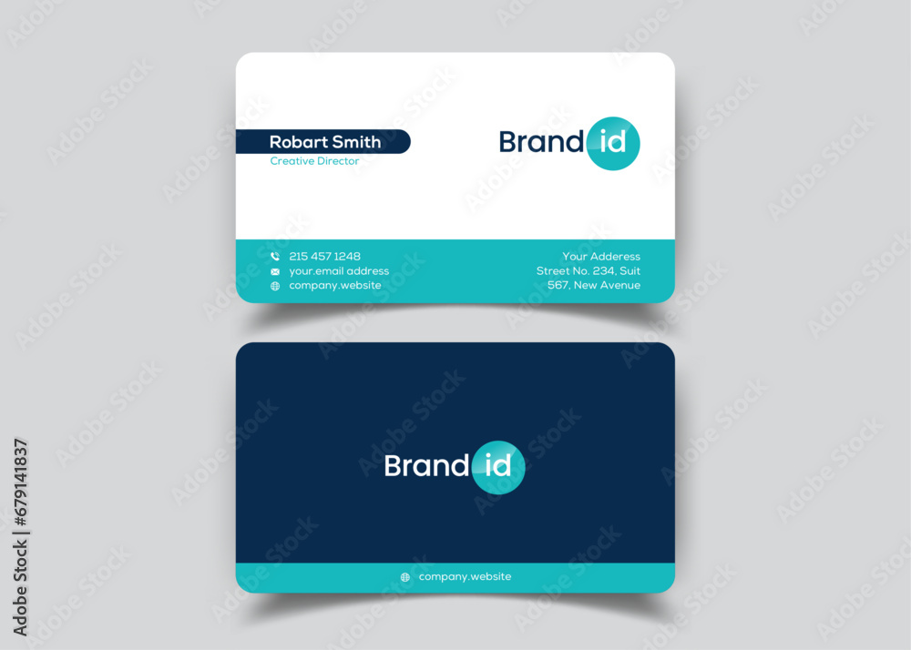 Modern Double-sided Business Card Template. Flat Design Vector Stationery Design, Colorful Card Modern Double-sided Business Card Template. Flat Design Vector Stationery Design, Colorful Card