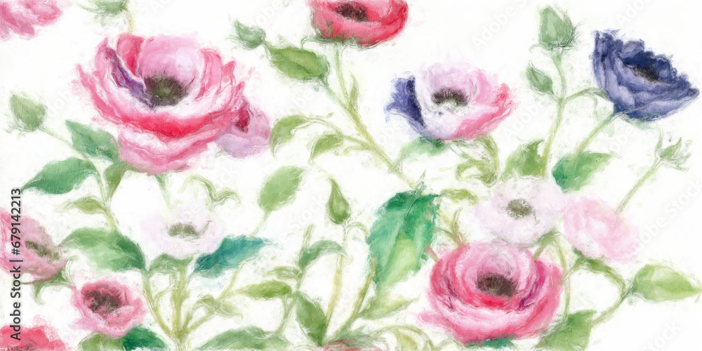 Beautiful elegant rose floral illustration