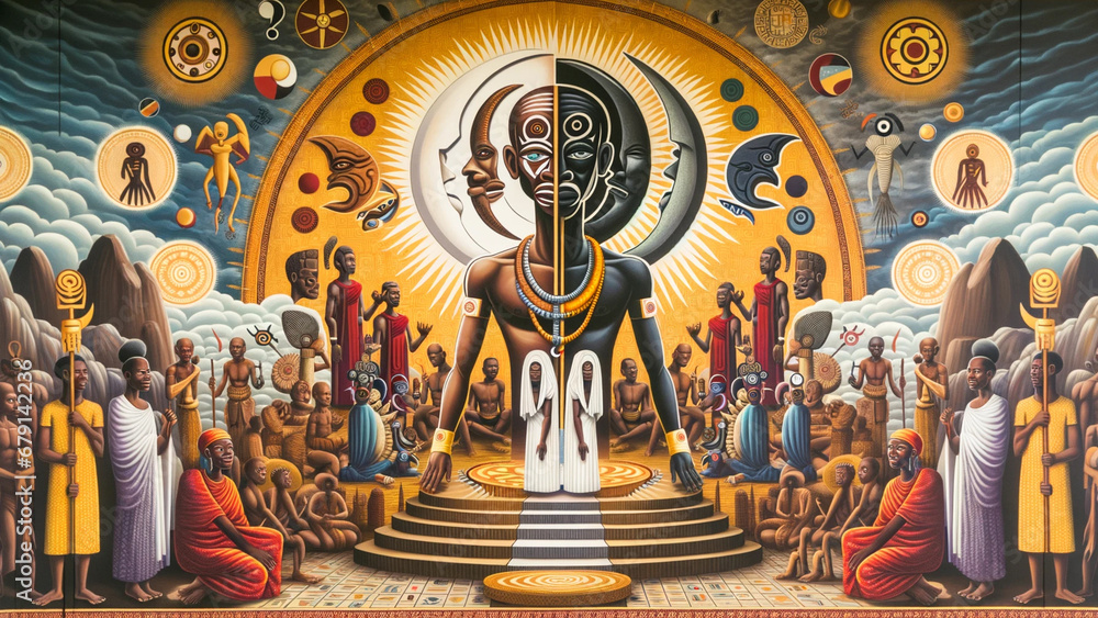 Fototapeta premium All Powerul Nigerian God: Alekwu, the powerful god revered by the Idoma people of Northern Nigeria, is the guardian of social order and traditions. 