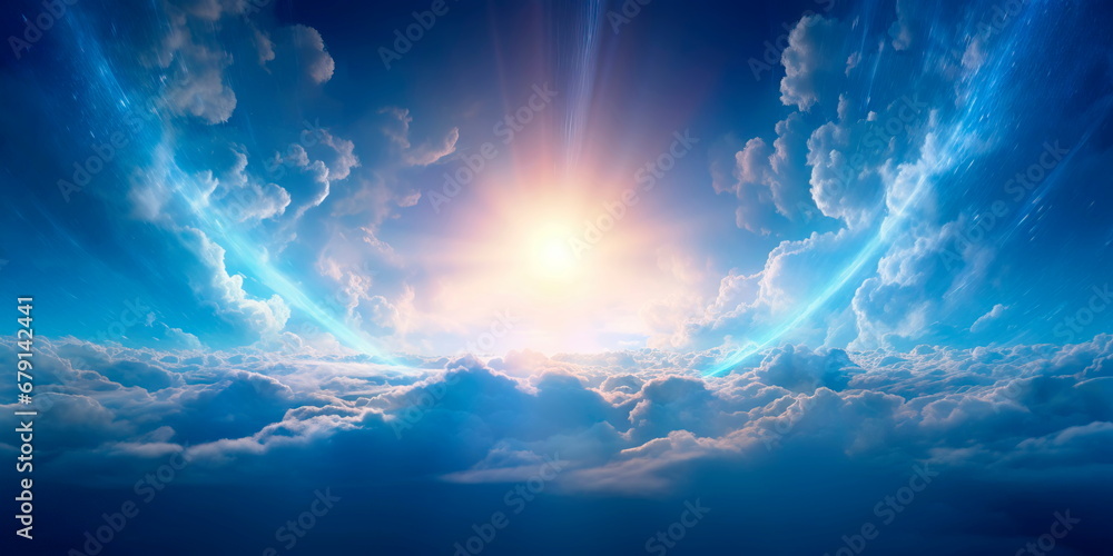Heaven's Halo light clouds as halos or crowns adorning the celestial realm.