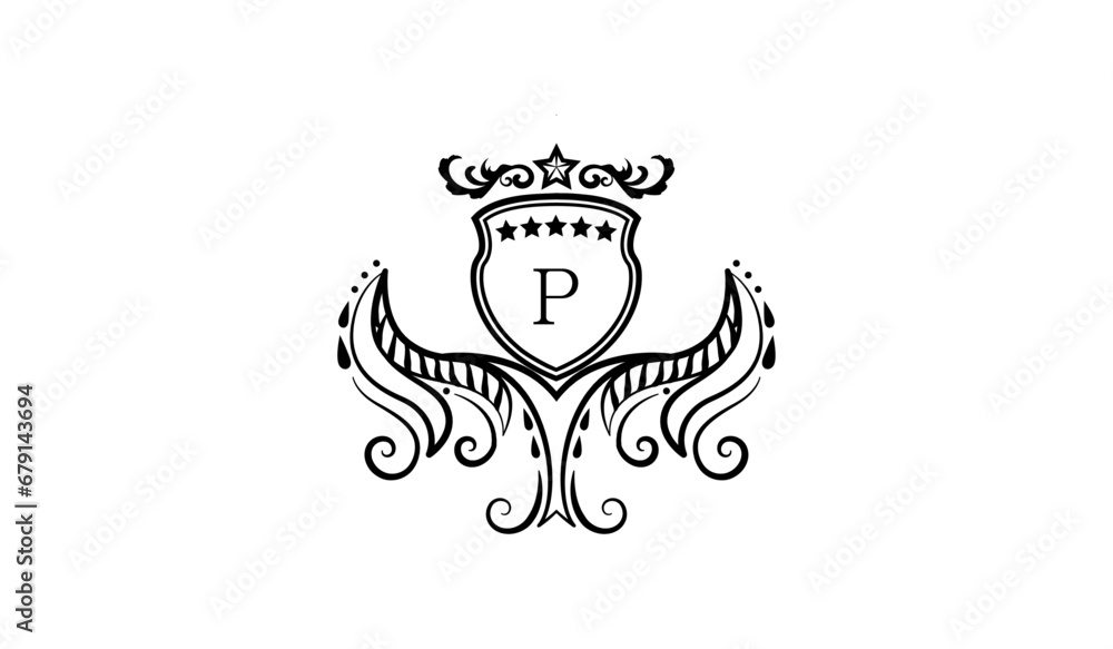 Obraz premium Luxury Alphabet Logo P