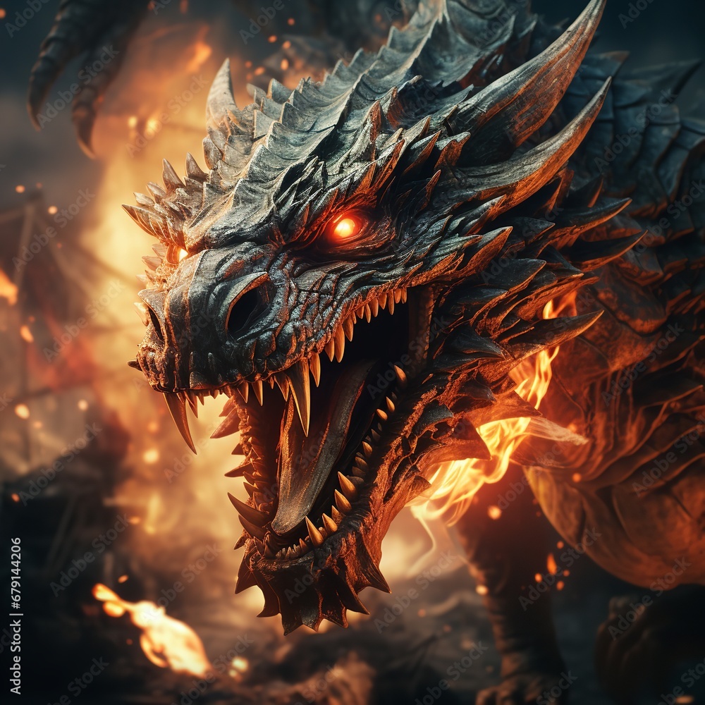Crazy dragon obliterating everything. Generative Ai. Crazy dragon obliterating everything. Generative Ai.