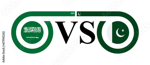 concept between saudi arabia vs pakistan. vector illustration isolated on white background