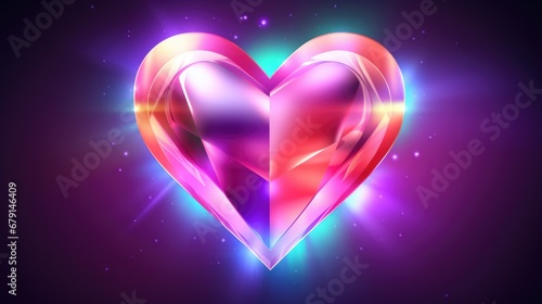 Galaxy cosmic heart background. Bright stars night  sky  romantic magic  night  love and Valentine   s day card. Abstract Milky Way colorful cosmos illustration with glowing hearts. .
