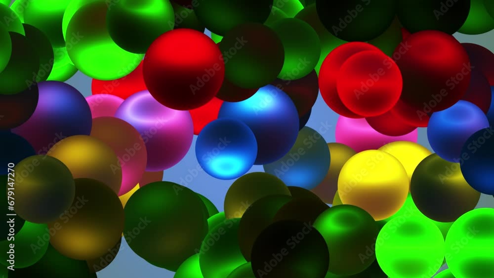 Abstract animated balls geometric gradient color background. For ...