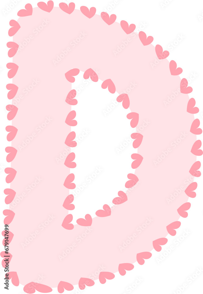 D Alphabet pink letter,heart frame, Valentine D Alphabet pink letter,heart frame, Valentine