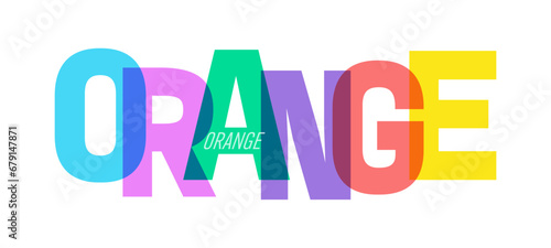 ORANGE. The name of the city on a white background. Vector design template for poster  postcard  banner