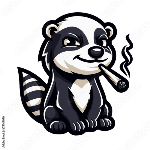 Honey Badger Marijuana Dispensary Logo Vector Illustrated