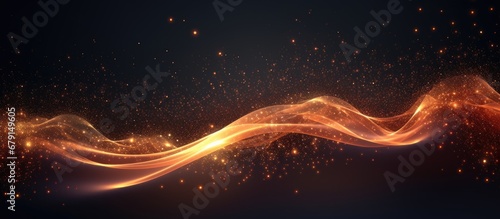 Glowing particles in an abstract musical digital network background 3D rendering Copy space image Place for adding text or design