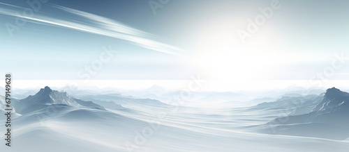 Futuristic fractal horizon in white background Copy space image Place for adding text or design photo