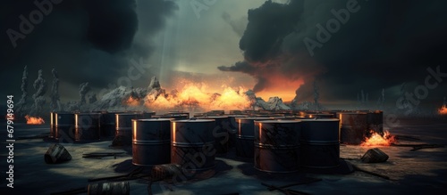 Geopolitical tensions war and economic crisis due to Russian oil embargo Copy space image Place for adding text or design