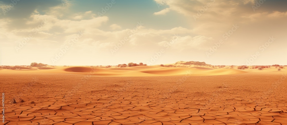 Illustrator of global desert climate map Copy space image Place for adding text or design