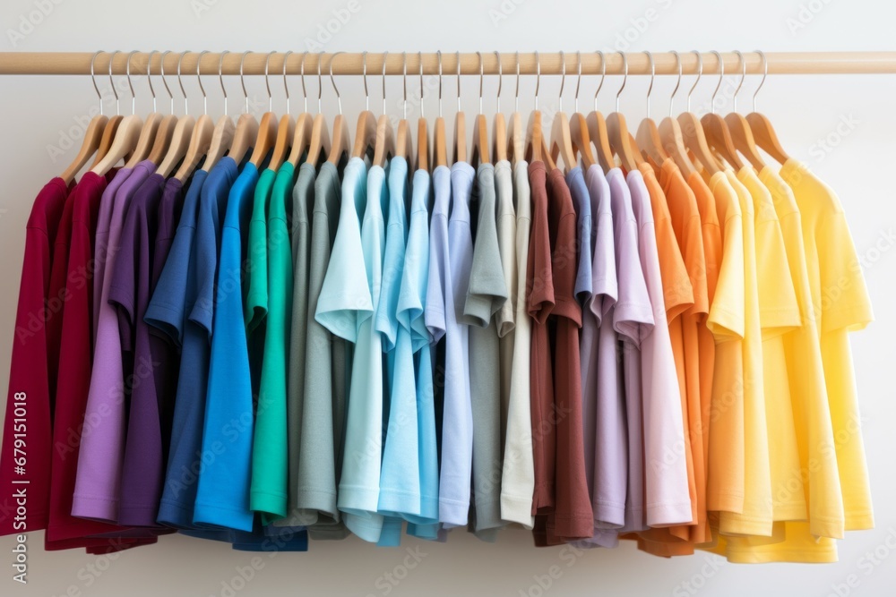 Collection of clothes. Sale and Black Friday concept. Background with selective focus and copy space Collection of clothes. Sale and Black Friday concept. Background with selective focus and copy space