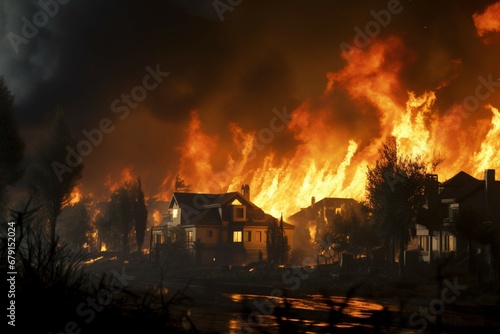 wildfire forest fire Engulfs Woods Fire Spreads Wildly