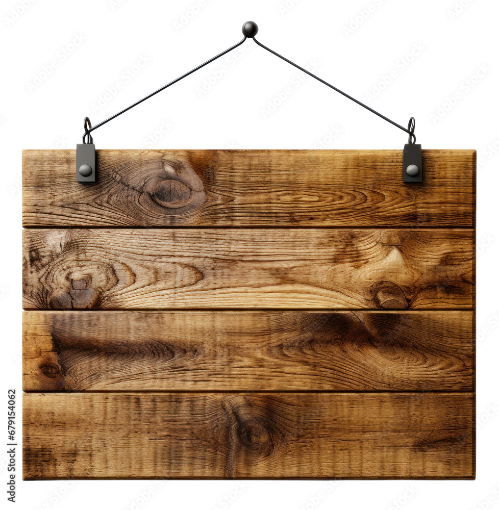 Blank old wooden sign board vintage hanging rope wood on transparent ...