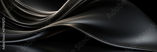 Abstract black cloth waves banner