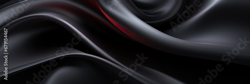 Abstract black red cloth waves banner
