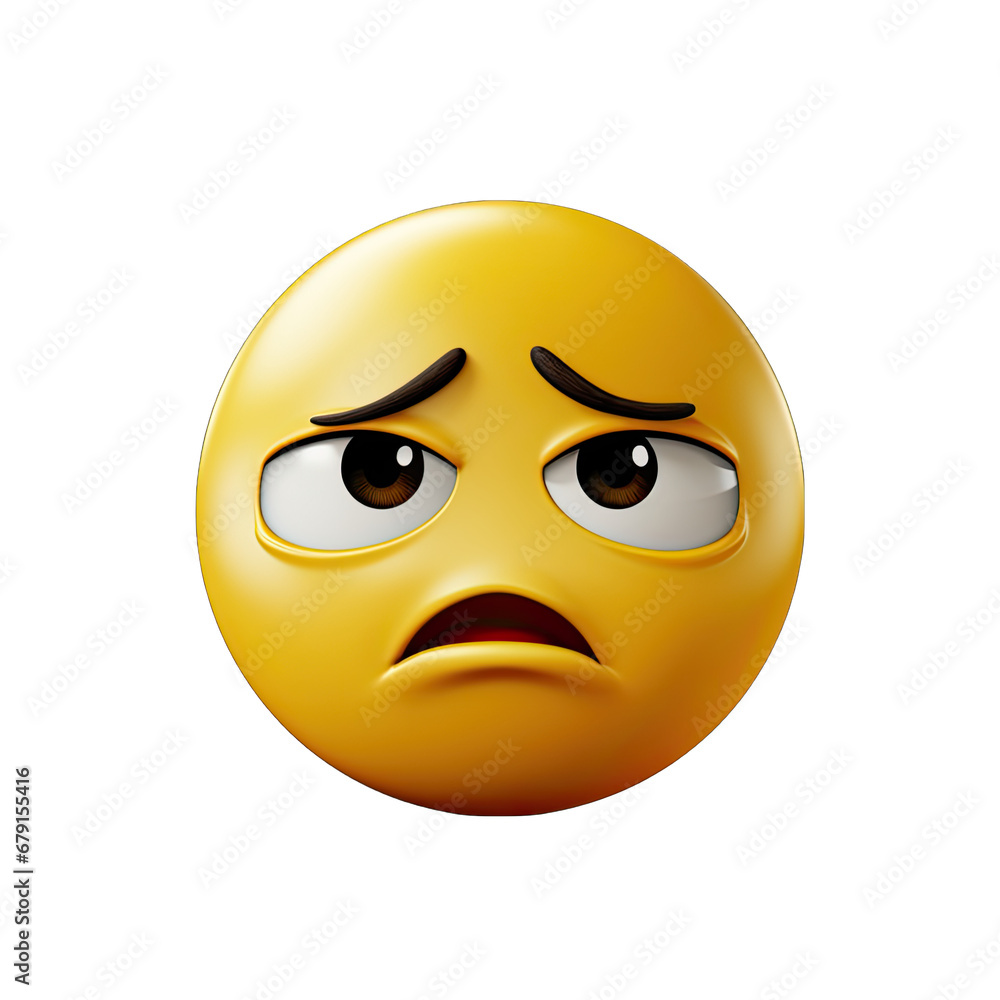 Sad Face Emoji Isolated on Transparent or White Background, PNG Sad Face Emoji Isolated on Transparent or White Background, PNG