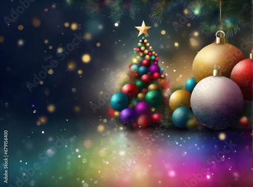  beautiful modern christmas background with bokeh with space for text © Joanna Redesiuk