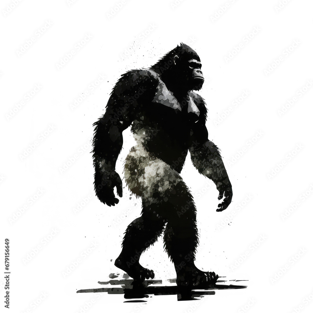 Fototapeta premium gorilla looking isolated on white