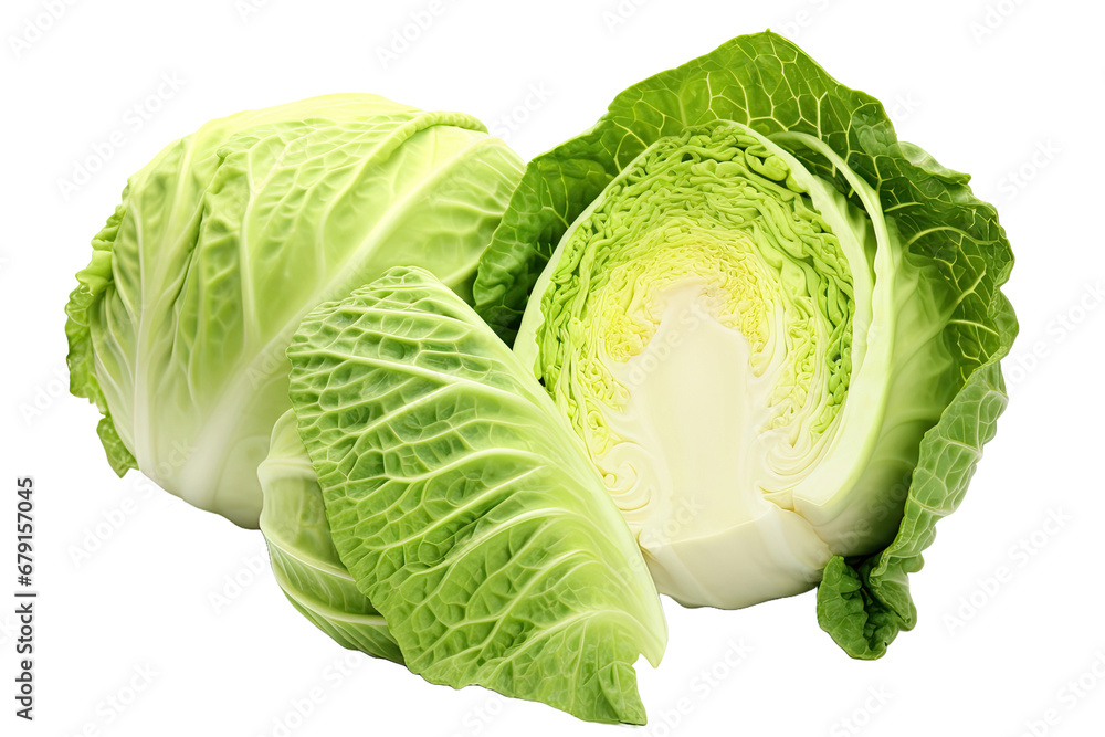 Fototapeta premium Green cabbage isolated on white background